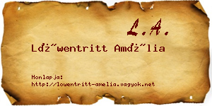 Löwentritt Amélia névjegykártya